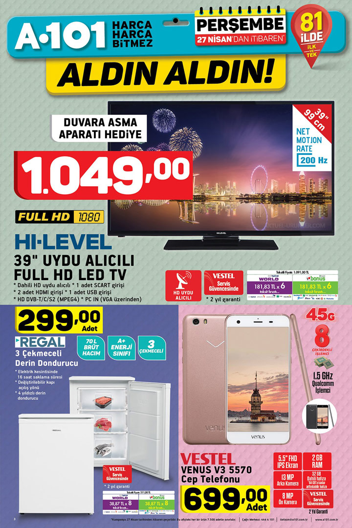 A101 27 Nisan 2017 Aktüel Ürünler Kataloğu | Aktüel Ürünler