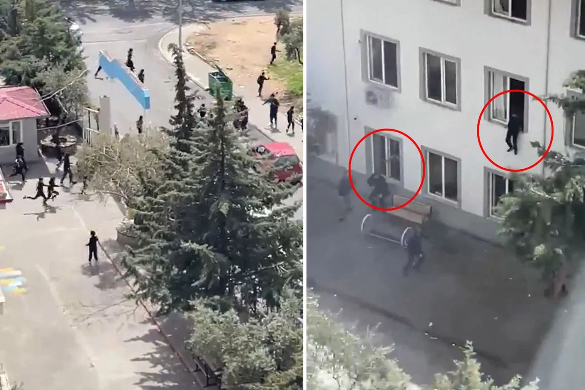 Kahramanmaraş'ta okula saldırı anı kamerada! Öğrenciler camlardan atladı