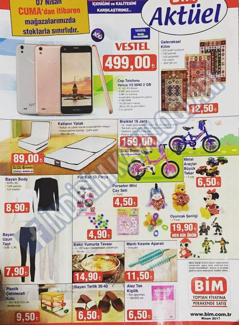 BİM 7 Nisan 2017 Aktüel Ürünler Kataloğu