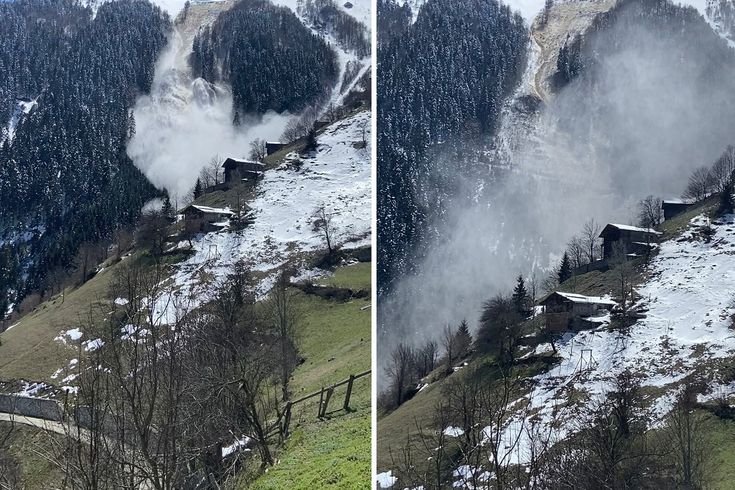 Trabzon'daki çığ anı cep telefonu kamerasına yansıdı