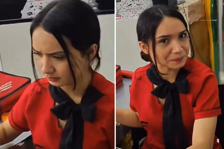 Müşterinin aldığını gören kasiyerin yüzü şekilde şekle girdi