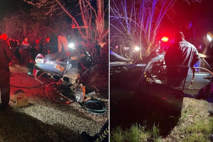 Kontrolden çıkan araç ağaca çarptı! 3 kişi hayatını kaybetti