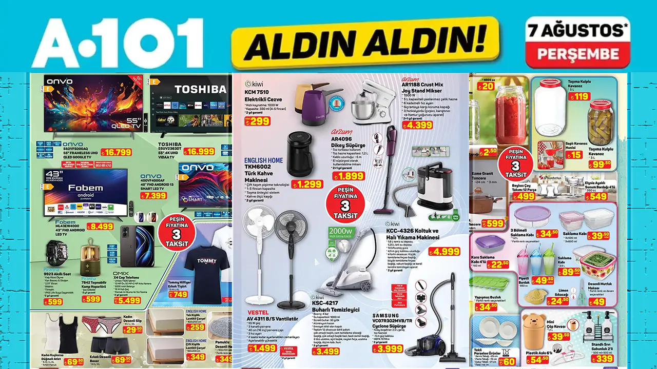 A101 7 Ağustos 2025 Aktüel Ürünler Kataloğu Yayınlandı: A101'de bu hafta neler var?