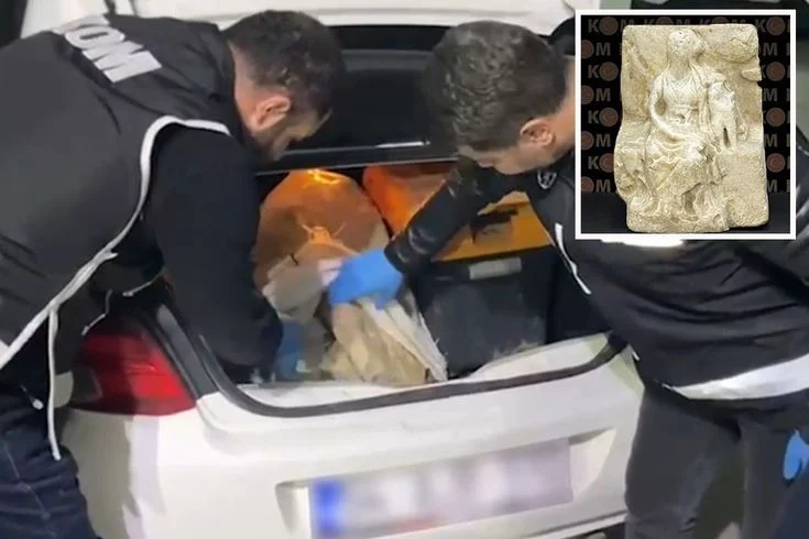 Edirne'de yurt dışına kaçırılmak istenen 2 bin yıllık heykel ele geçirildi
