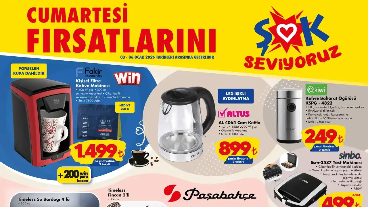 ŞOK 3 Ocak 2026 Aktüel Ürünler Kataloğu