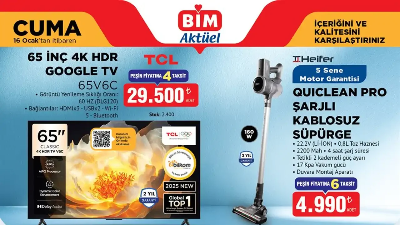 BİM 16 Ocak 2026 Aktüel Ürünler Kataloğu