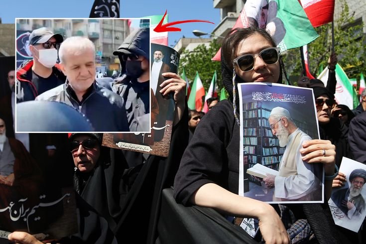 Ali Hamaney'in ölümünün 40. gününde İran halkı sokakta! Pezeşkiyan da törene katıldı