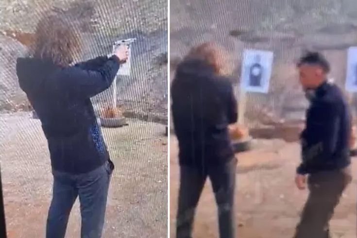 Polis babanın, 9 kişiyi katleden oğluna atış talimi yaptırdığı anlar