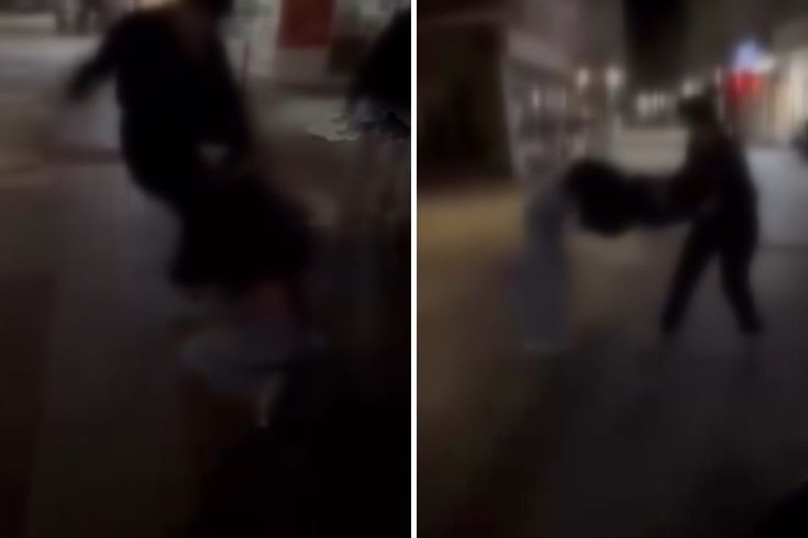 Bursa'da genç kızların saç saça kavgası kamerada