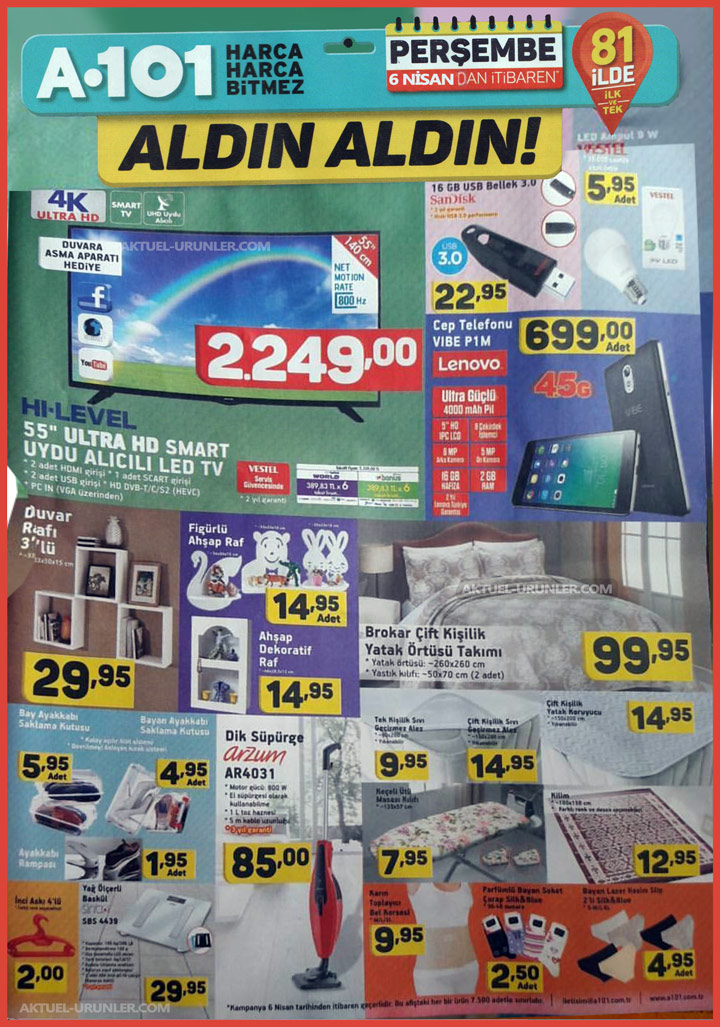 A101 6 Nisan 2017 Aktüel Ürünler Kataloğu | Aktüel Ürünler